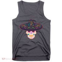 Cinco De Mayo Sugar Skull Sombrero Tank Top thumb 0