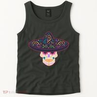 Cinco De Mayo Sugar Skull Sombrero Tank Top thumb 2