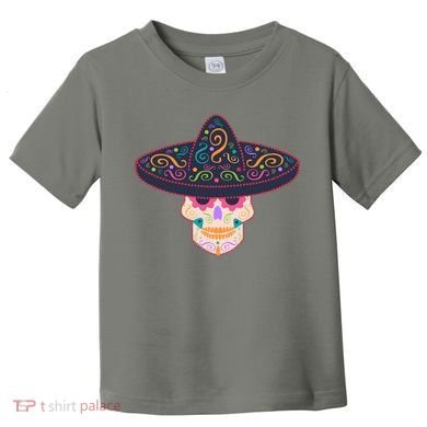 Cinco De Mayo Sugar Skull Sombrero Toddler T-Shirt