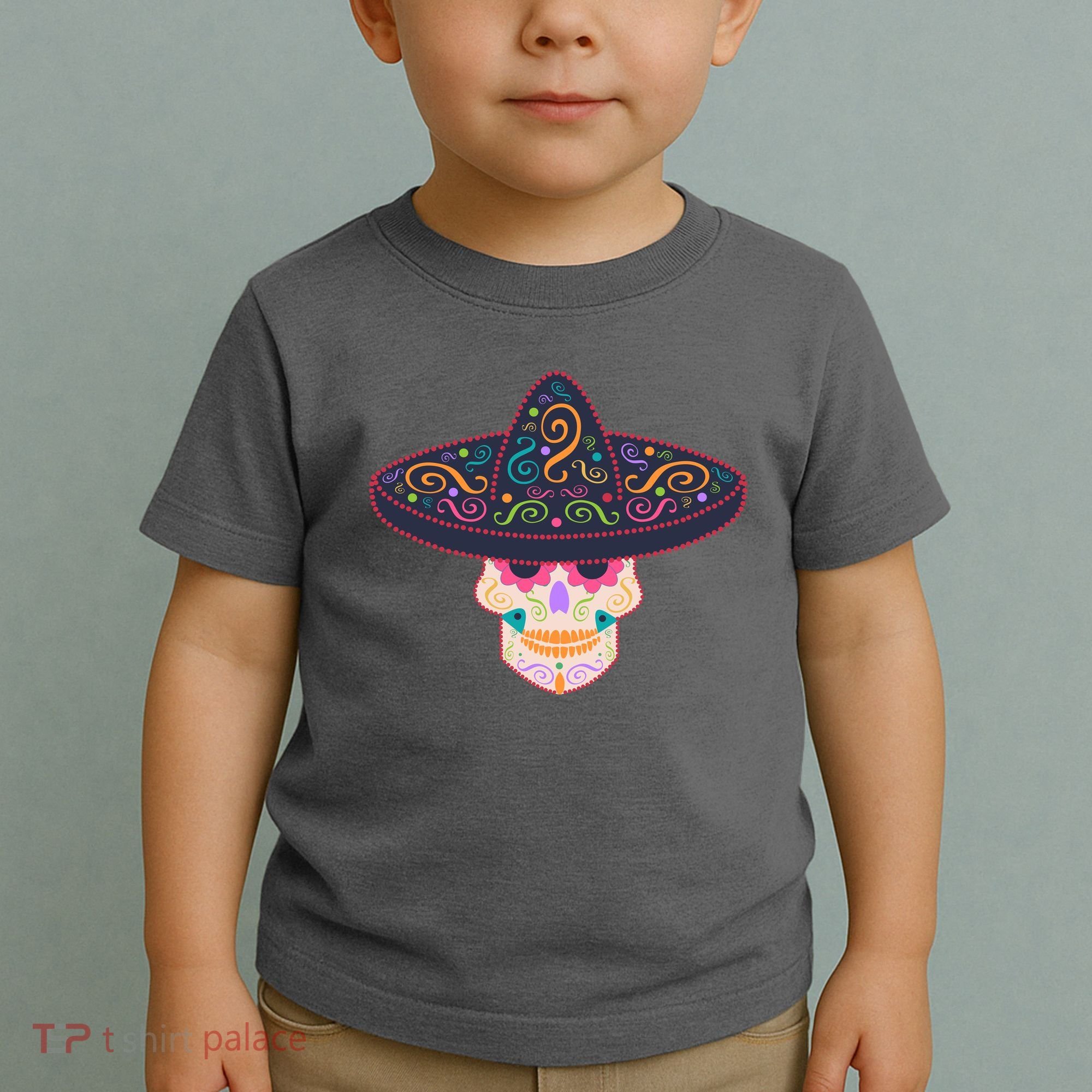 Cinco De Mayo Sugar Skull Sombrero Toddler T-Shirt