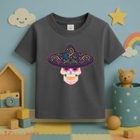 Cinco De Mayo Sugar Skull Sombrero Toddler T-Shirt thumb 3
