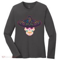 Cinco De Mayo Sugar Skull Sombrero Women's Long Sleeve Shirt thumb 0