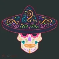 Cinco De Mayo Sugar Skull Sombrero Women's Long Sleeve Shirt thumb 2