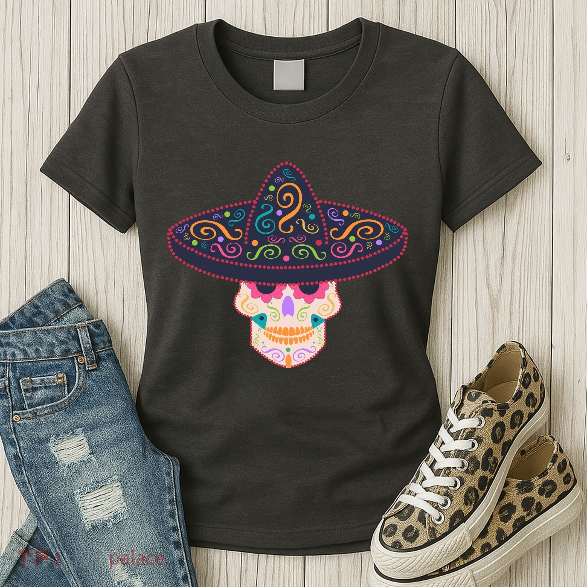 Cinco De Mayo Sugar Skull Sombrero Women's T-Shirt