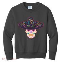 Cinco De Mayo Sugar Skull Sombrero Kids Sweatshirt thumb 0