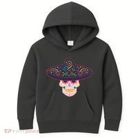 Cinco De Mayo Sugar Skull Sombrero Kids Hoodie thumb 0