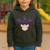 Cinco De Mayo Sugar Skull Sombrero Kids Hoodie thumb 3