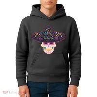 Cinco De Mayo Sugar Skull Sombrero Kids Hoodie thumb 4