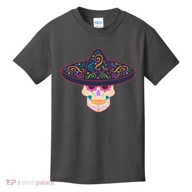 Cinco De Mayo Sugar Skull Sombrero Kids T-Shirt