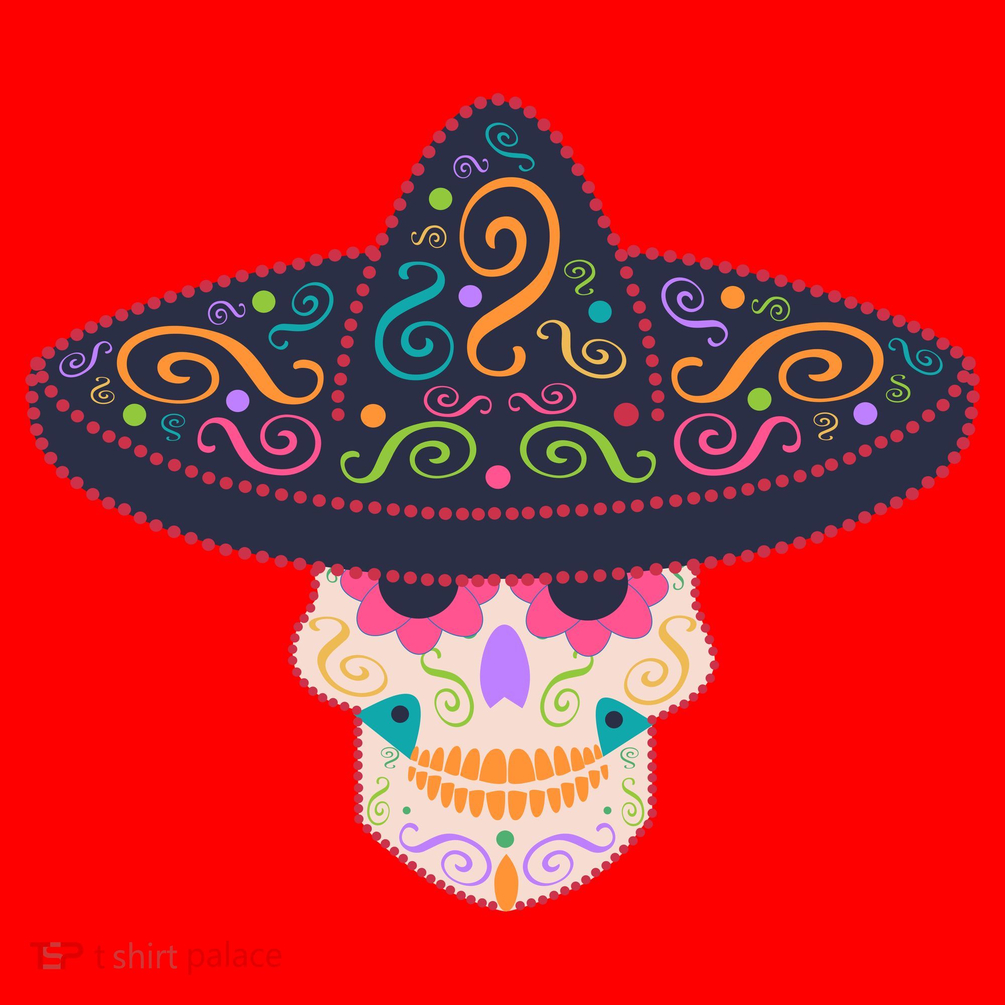 Cinco De Mayo Sugar Skull Sombrero Santa Hat