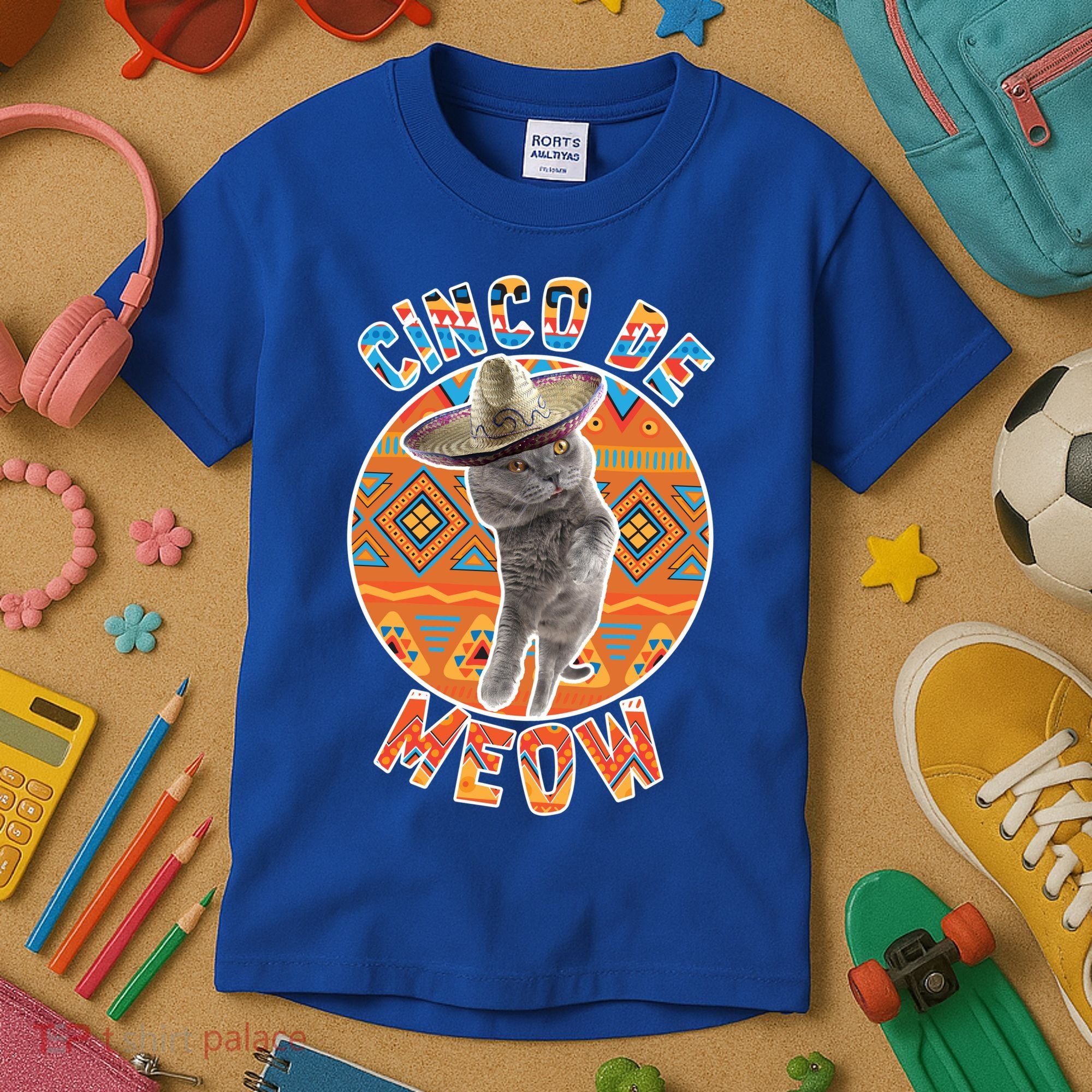 Cinco De Meow Kids T-Shirt