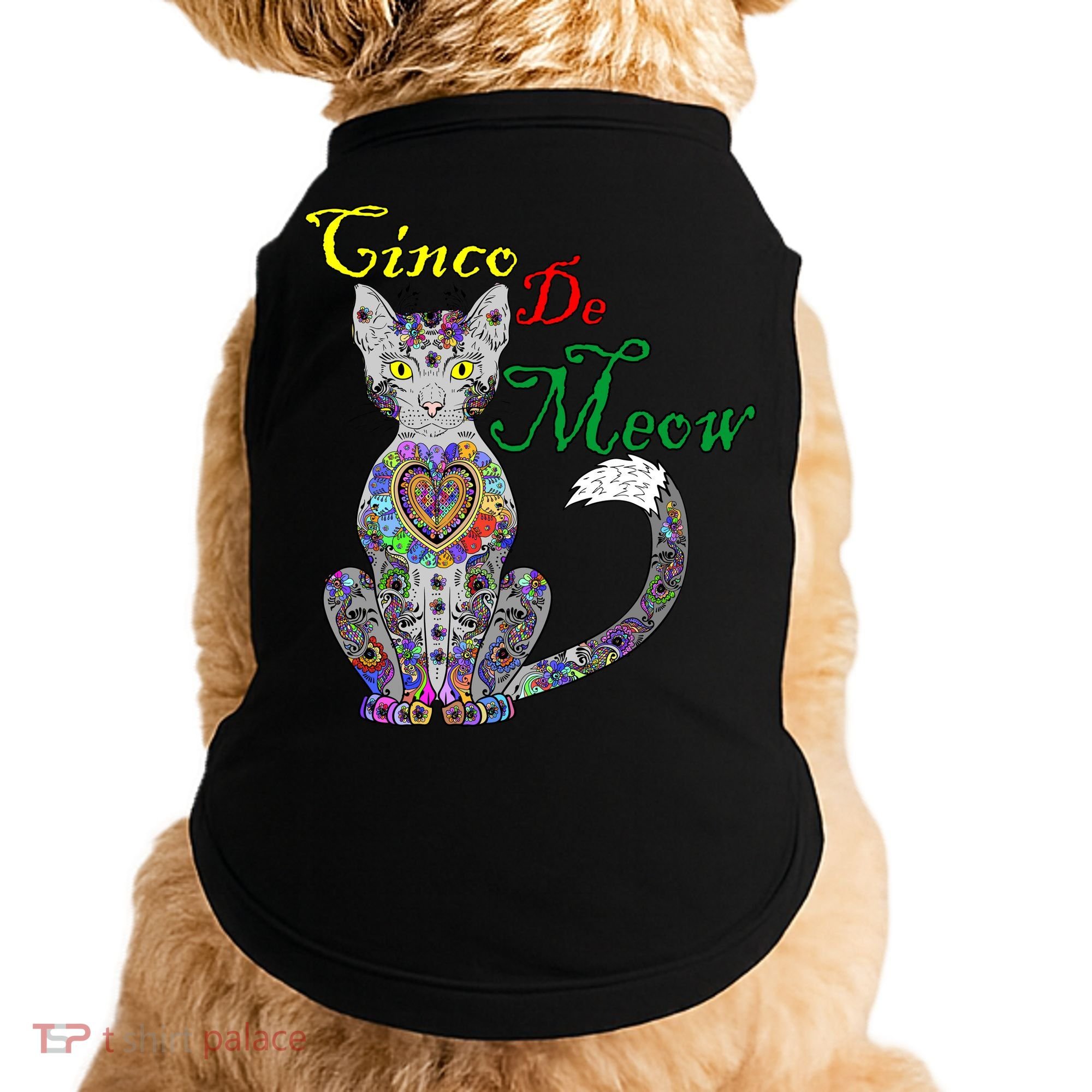 Cinco De Meow Funny Mexican Cat Doggie Tank