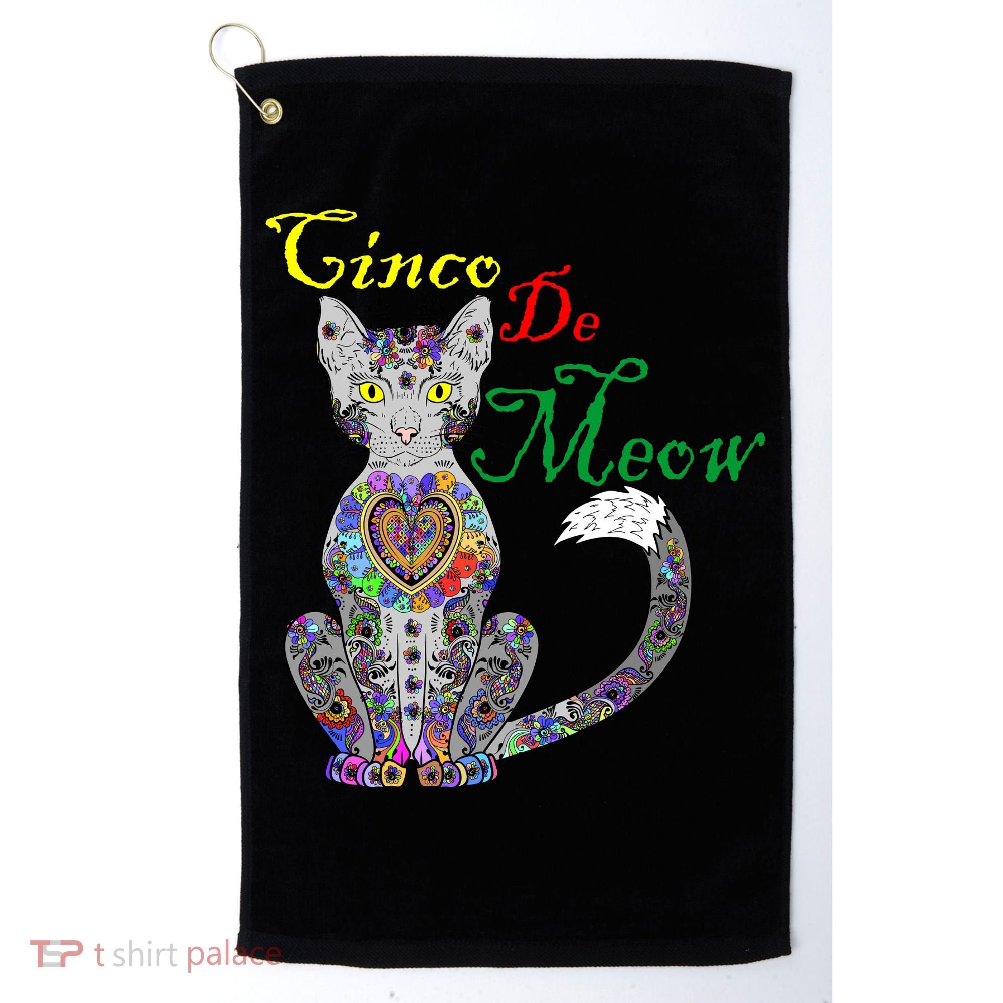 Cinco De Meow Funny Mexican Cat Golf Towel