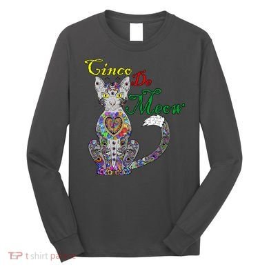 Cinco De Meow Funny Mexican Cat Long Sleeve Shirt