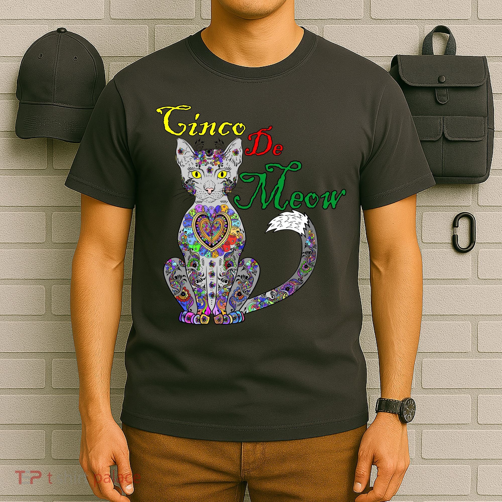 Cinco De Meow Funny Mexican Cat T-Shirt