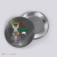 Cinco De Meow Funny Mexican Cat Button thumb 0