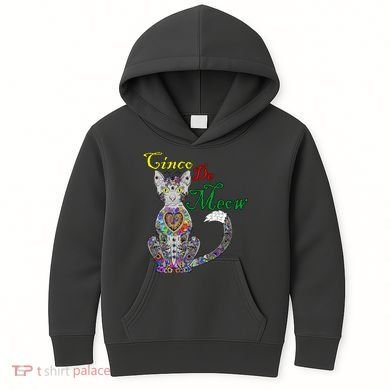 Cinco De Meow Funny Mexican Cat Kids Hoodie