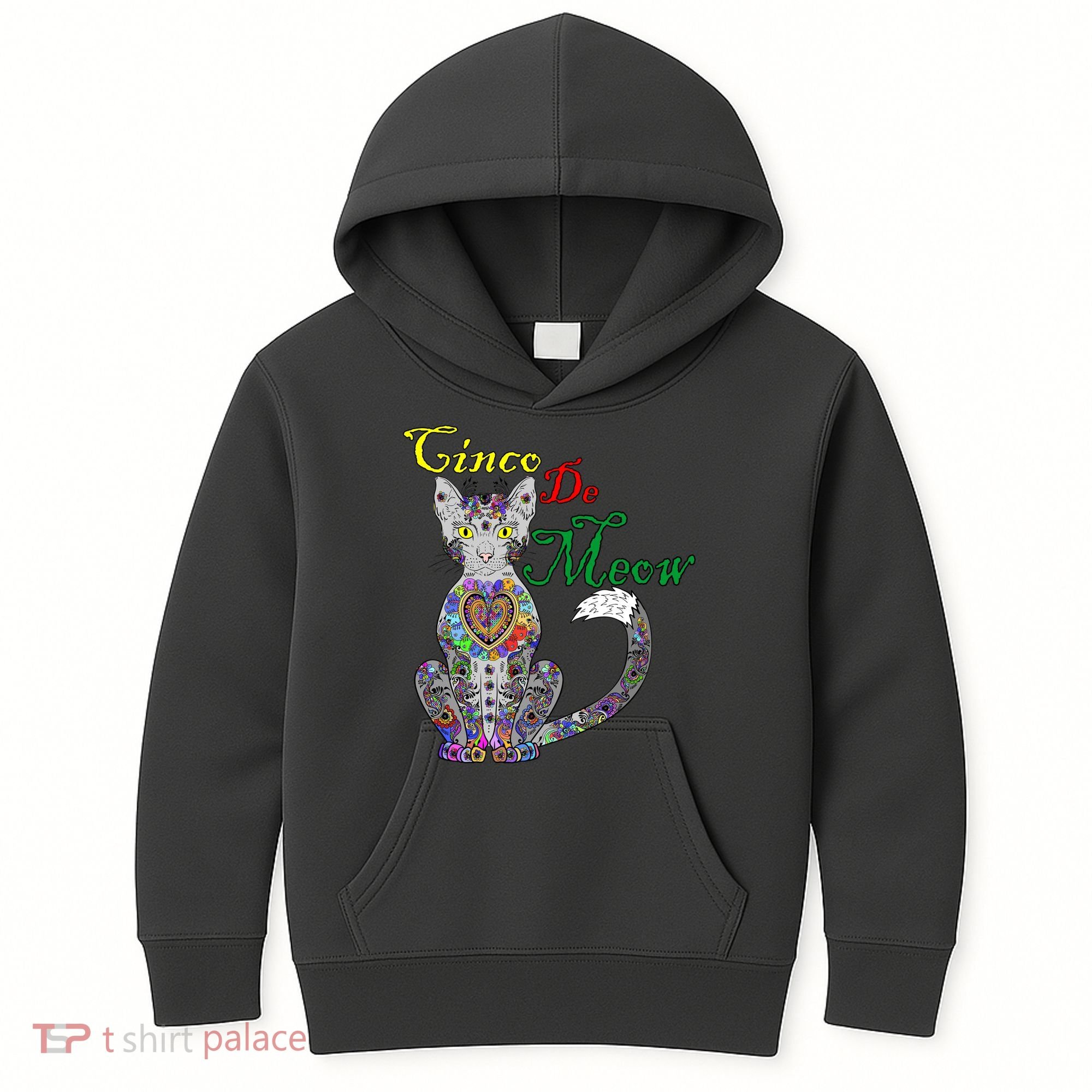 Cinco De Meow Funny Mexican Cat Kids Hoodie