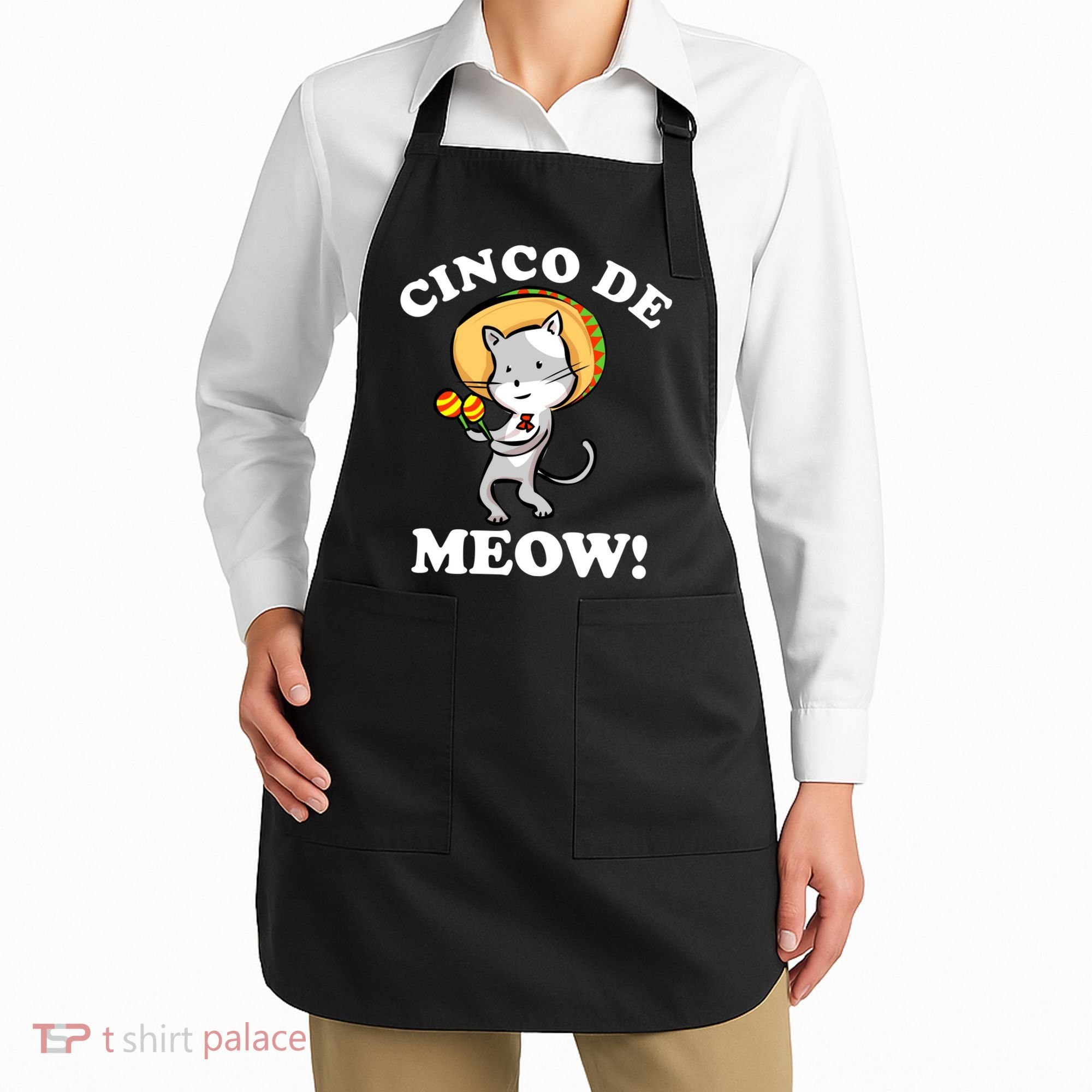 Cinco De Meow! Mayo Funny Mexican Cat Apron