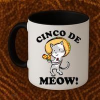 Cinco De Meow! Mayo Funny Mexican Cat Coffee Mug thumb 2