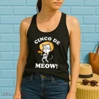 Cinco De Meow! Mayo Funny Mexican Cat Women's Tank Top thumb 2