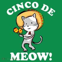 Cinco De Meow! Mayo Funny Mexican Cat Button thumb 1