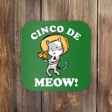 Cinco De Meow! Mayo Funny Mexican Cat Coaster