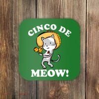 Cinco De Meow! Mayo Funny Mexican Cat Coaster thumb 0