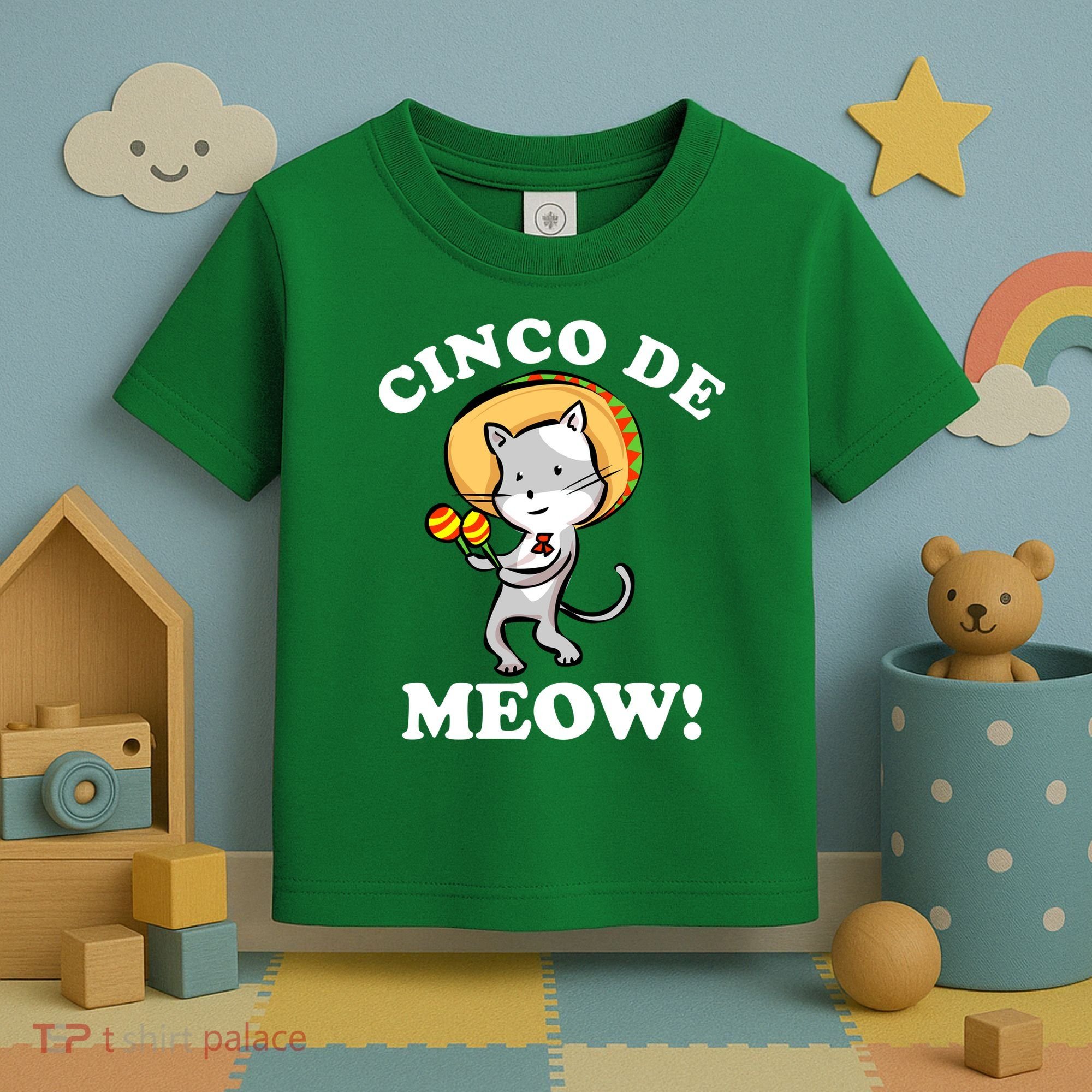 Cinco De Meow! Mayo Funny Mexican Cat Toddler T-Shirt