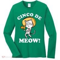 Cinco De Meow! Mayo Funny Mexican Cat Women's Long Sleeve Shirt thumb 0