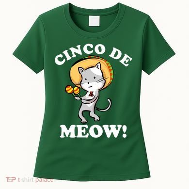 Cinco De Meow! Mayo Funny Mexican Cat Women's T-Shirt