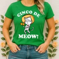 Cinco De Meow! Mayo Funny Mexican Cat Women's T-Shirt thumb 2