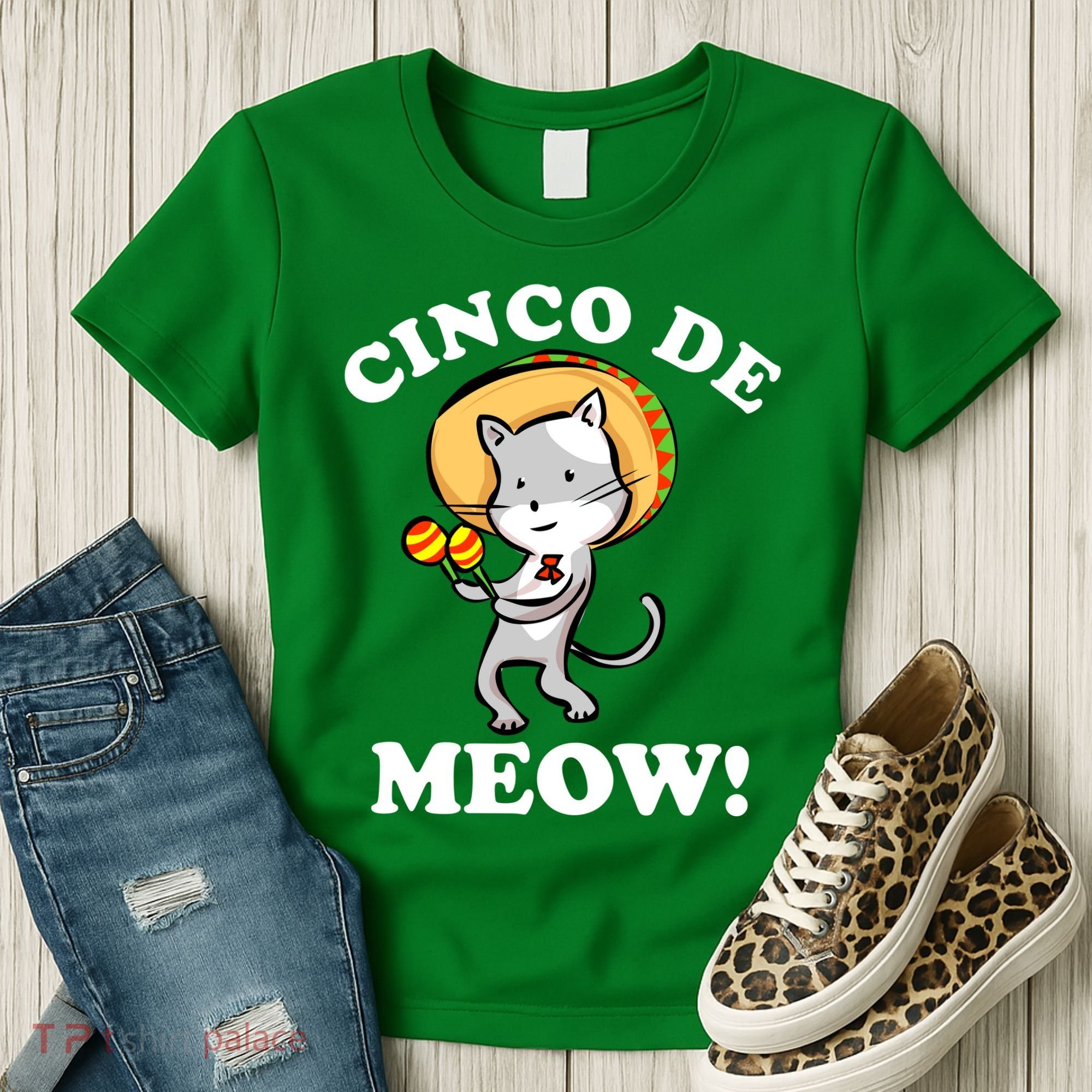 Cinco De Meow! Mayo Funny Mexican Cat Women's T-Shirt