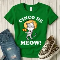Cinco De Meow! Mayo Funny Mexican Cat Women's T-Shirt thumb 3