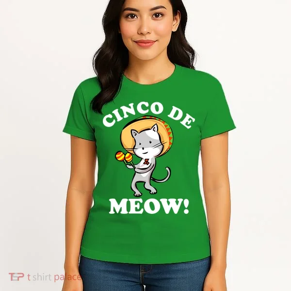 Cinco De Meow! Mayo Funny Mexican Cat Women's T-Shirt