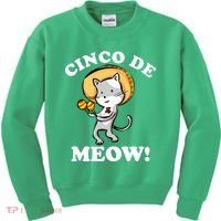 Cinco De Meow! Mayo Funny Mexican Cat Kids Sweatshirt thumb 0