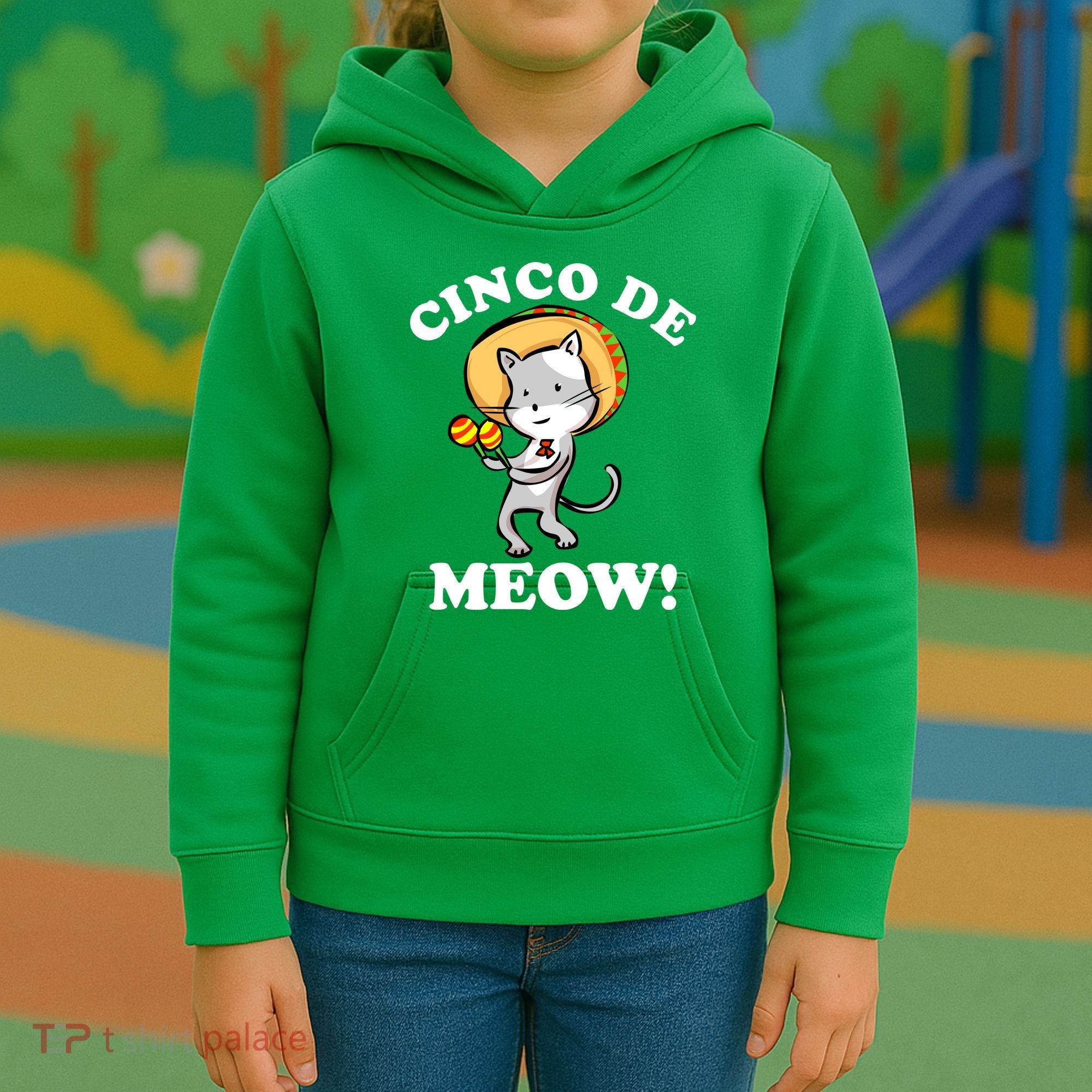 Cinco De Meow! Mayo Funny Mexican Cat Kids Hoodie