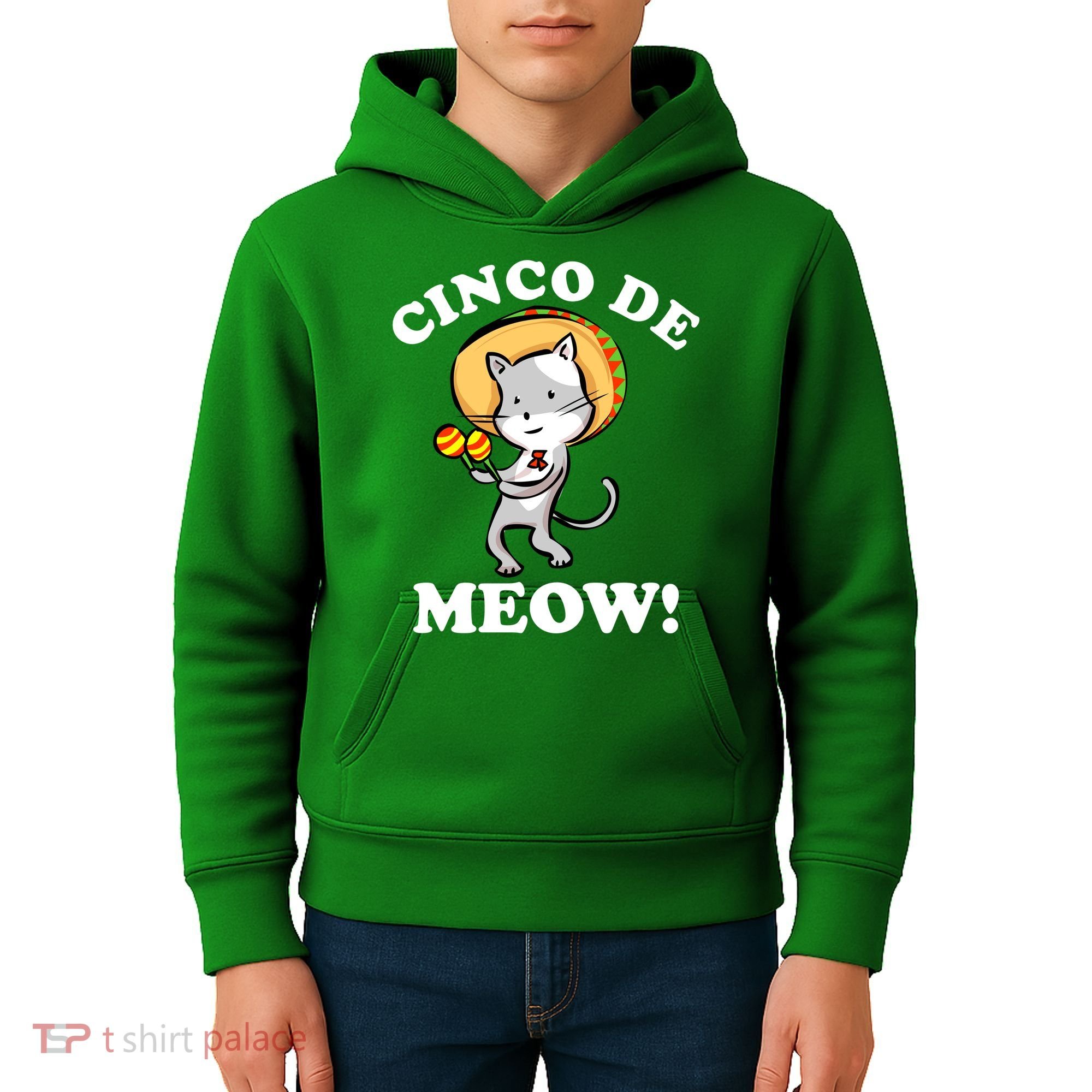 Cinco De Meow! Mayo Funny Mexican Cat Kids Hoodie