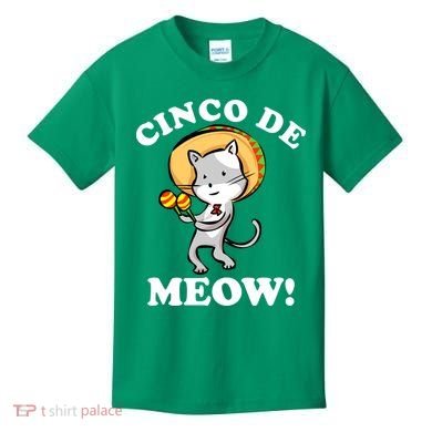 Cinco De Meow! Mayo Funny Mexican Cat Kids T-Shirt