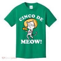 Cinco De Meow! Mayo Funny Mexican Cat Kids T-Shirt thumb 0