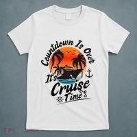 Countdown Is Over ItS Cruise Time Family Cruising Couples T-Shirt thumb 5