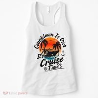 Countdown Is Over ItS Cruise Time Family Cruising Couples Women's Tank Top thumb 0