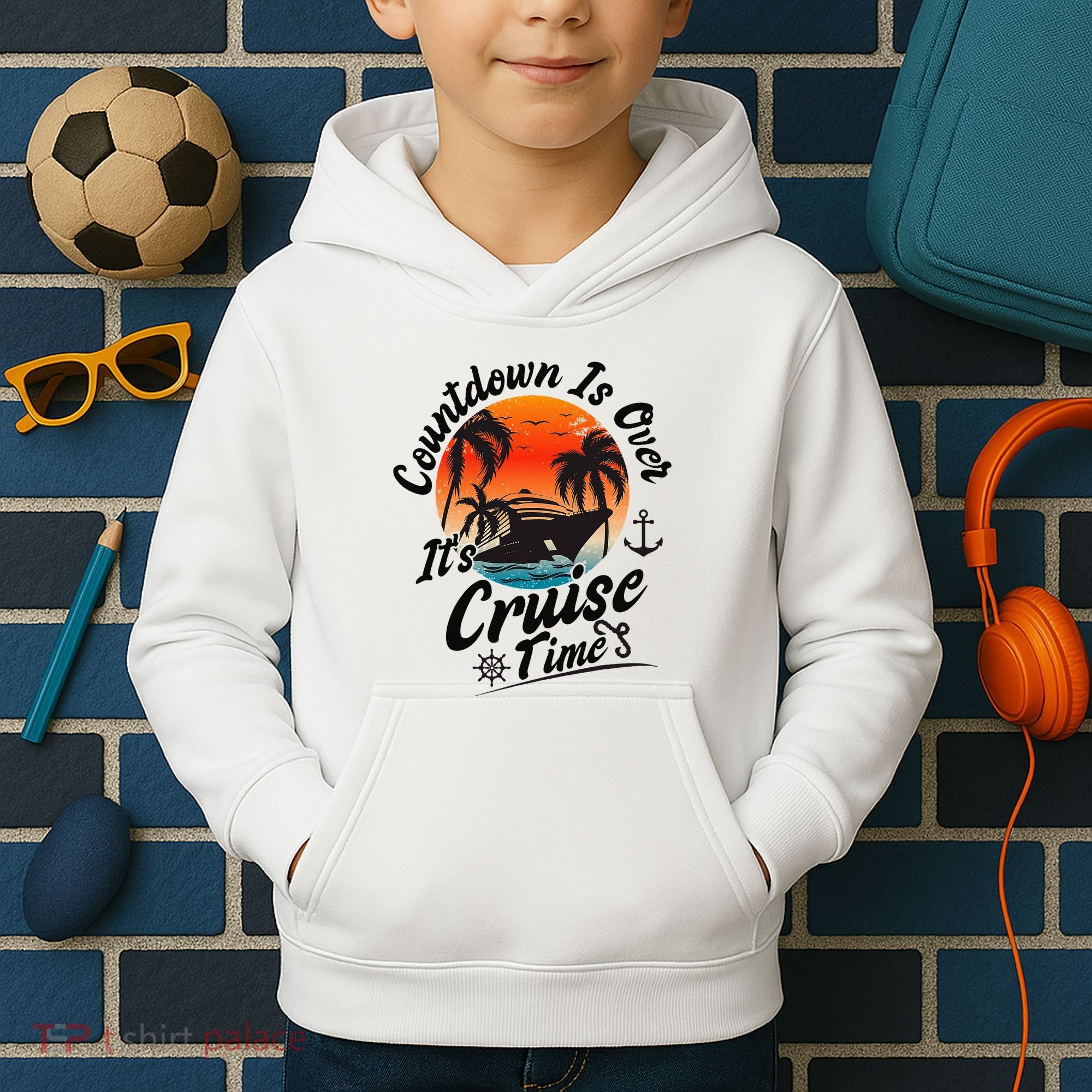 Countdown Is Over ItS Cruise Time Family Cruising Couples Kids Hoodie