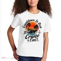 Countdown Is Over ItS Cruise Time Family Cruising Couples Kids T-Shirt thumb 2