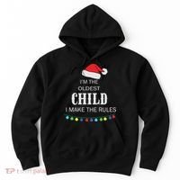 Christmas I'm Oldest Child I Make The Rules Christmas Lights Xmas Hoodie thumb 0