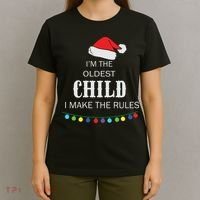 Christmas I'm Oldest Child I Make The Rules Christmas Lights Xmas T-Shirt thumb 4
