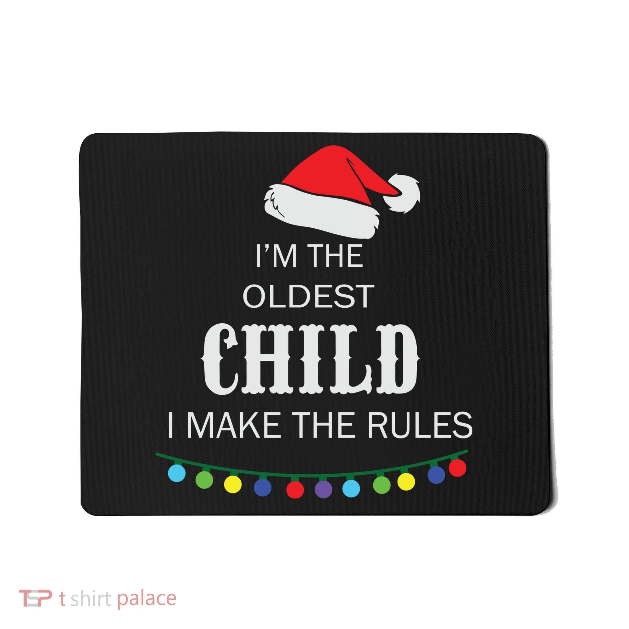 Christmas I'm Oldest Child I Make The Rules Christmas Lights Xmas Mousepad