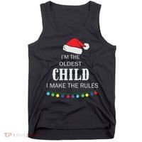Christmas I'm Oldest Child I Make The Rules Christmas Lights Xmas Tank Top thumb 0