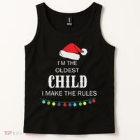 Christmas I'm Oldest Child I Make The Rules Christmas Lights Xmas Tank Top thumb 2