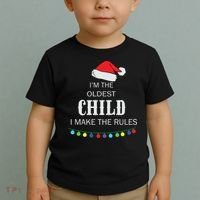 Christmas I'm Oldest Child I Make The Rules Christmas Lights Xmas Toddler T-Shirt thumb 2